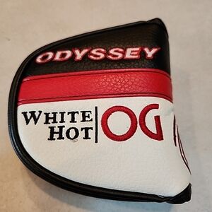 Odyssey White Hot OG Heel Shafted Mallet Golf Putter Headcover Head Cover White